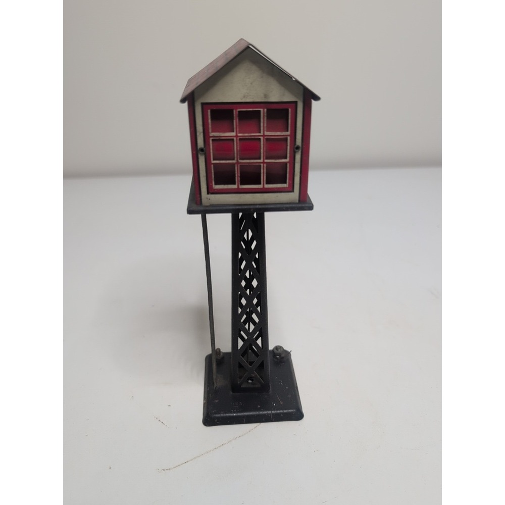 Vintage Marx O Scale Lighted 413 Switch Switchman Yard Tower Tin Litho Train